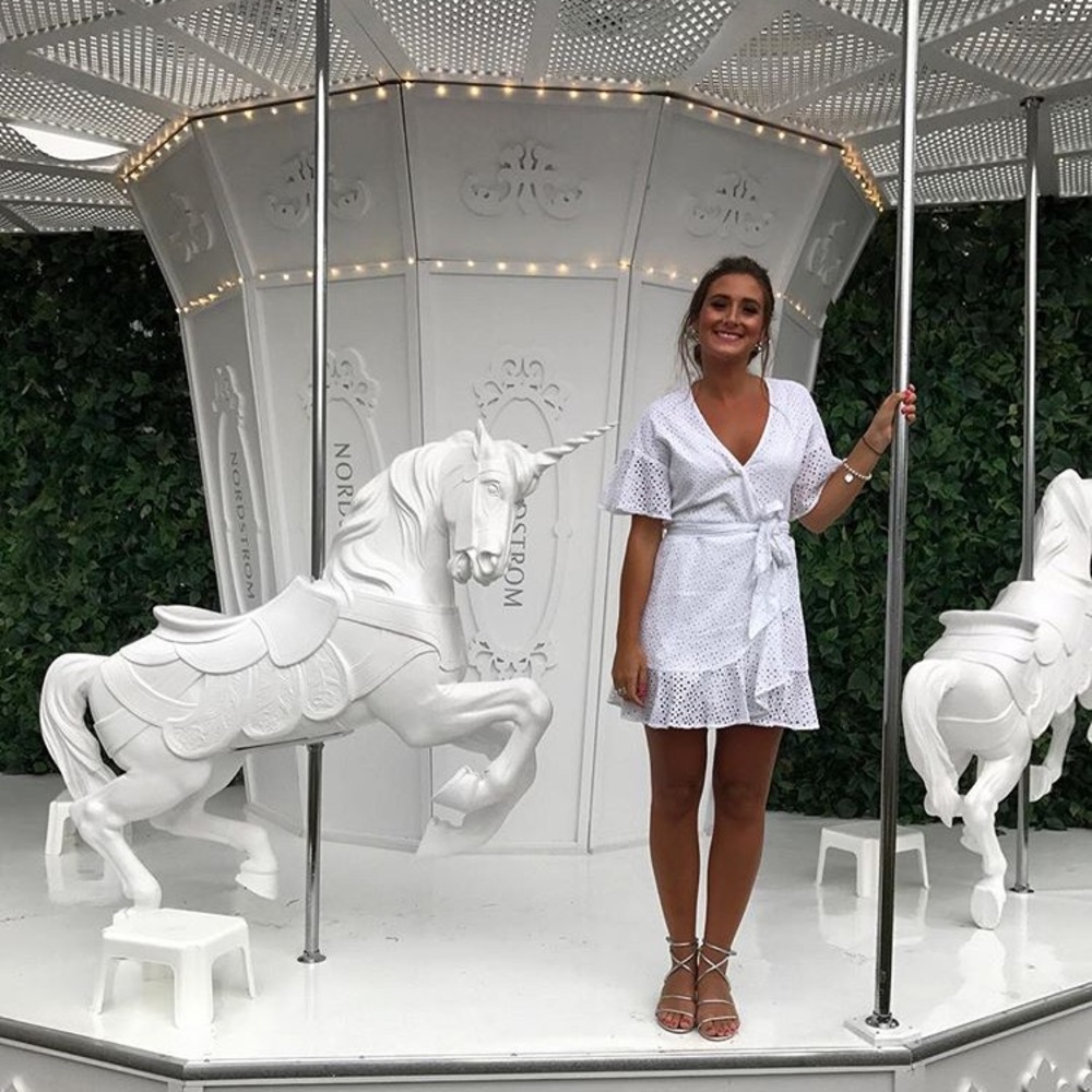 White wrap top shop dress